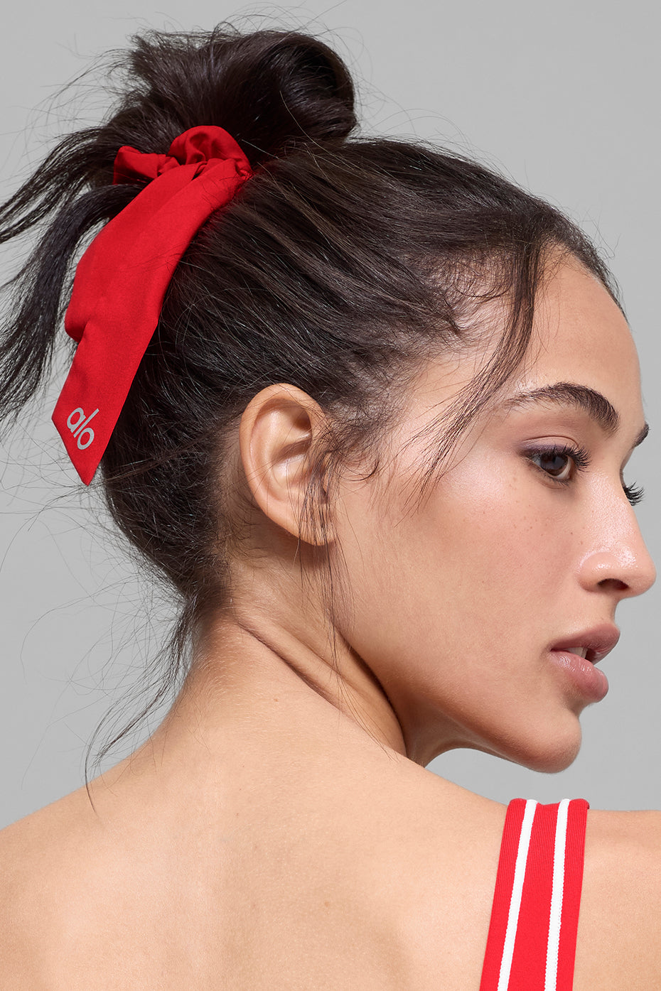 Love Knots Tie Scrunchie - Bright Red--1