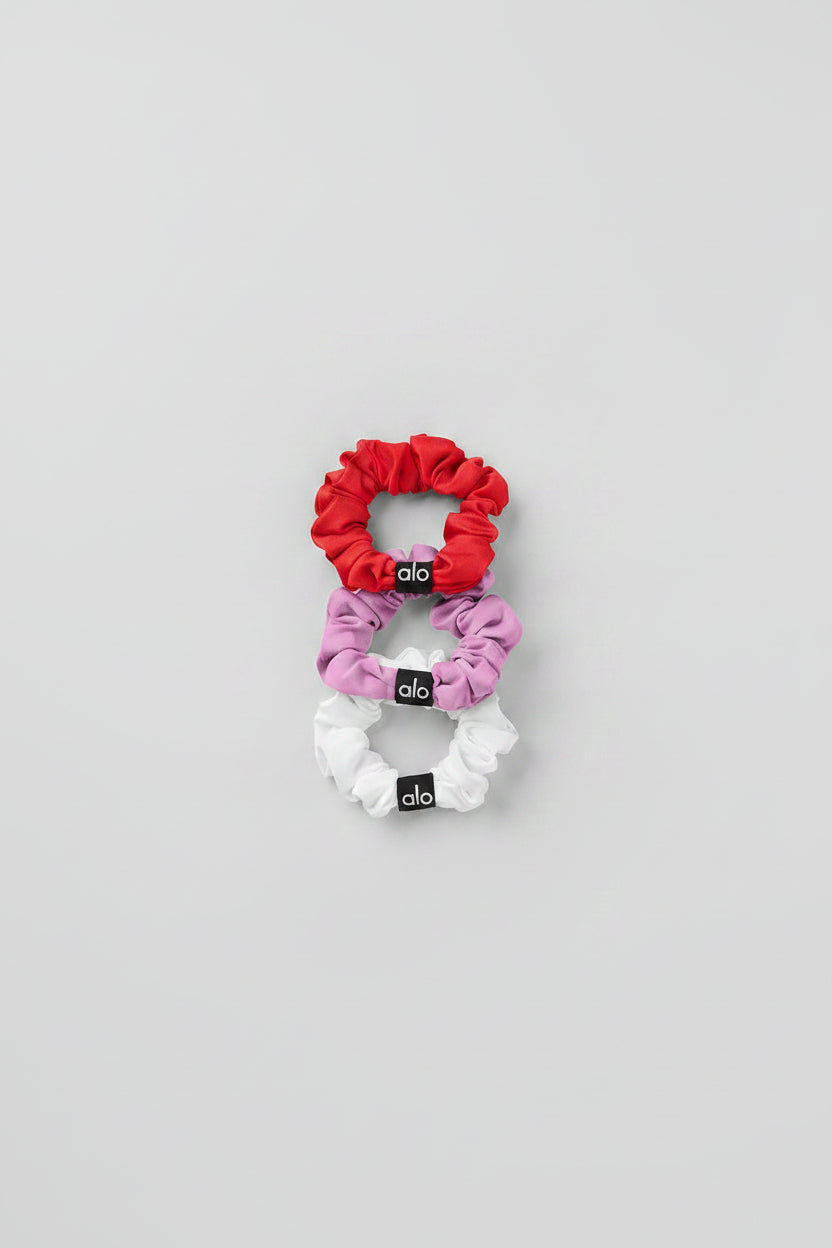 Fresh Mini Scrunchie 3-Pack - Bright Red/Candy Heart Pink/White--0
