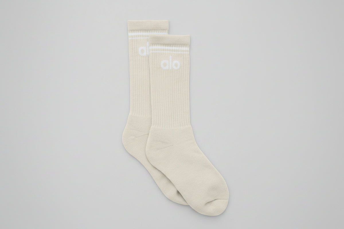 Unisex Throwback Sock - Bone/White--0