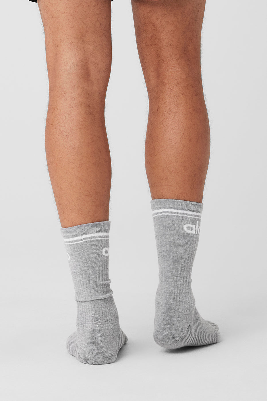 Unisex Throwback Sock - Athletic Heather Grey/White--3