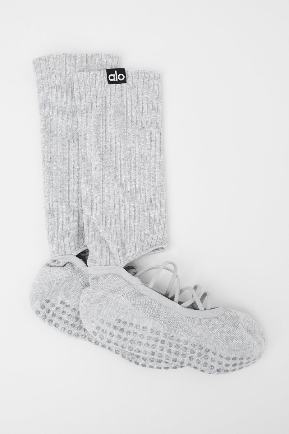 Women's Strappy Siren Grip Sock - Athletic Heather Grey--1