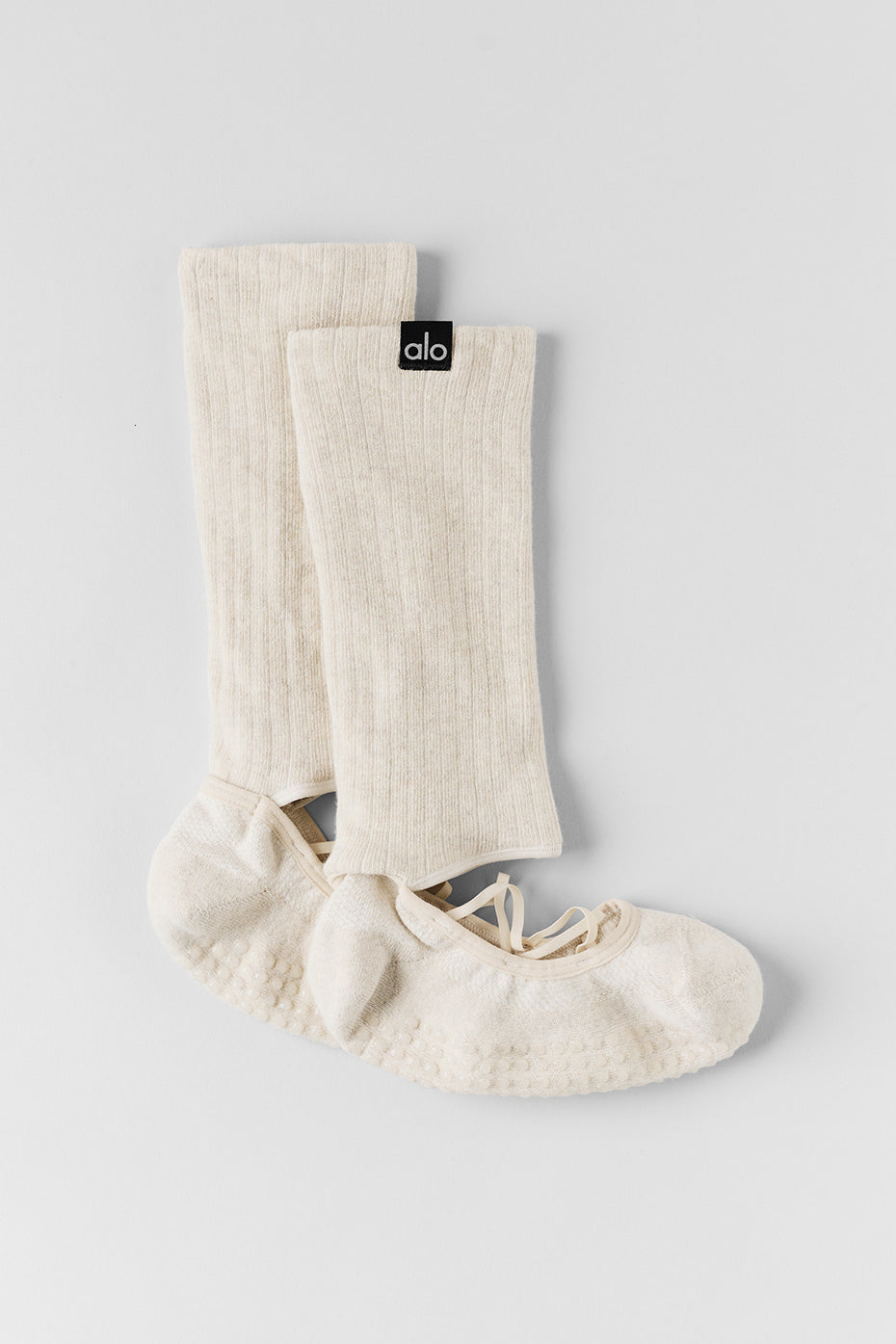 Women's Strappy Siren Grip Sock - Oatmeal Heather--0