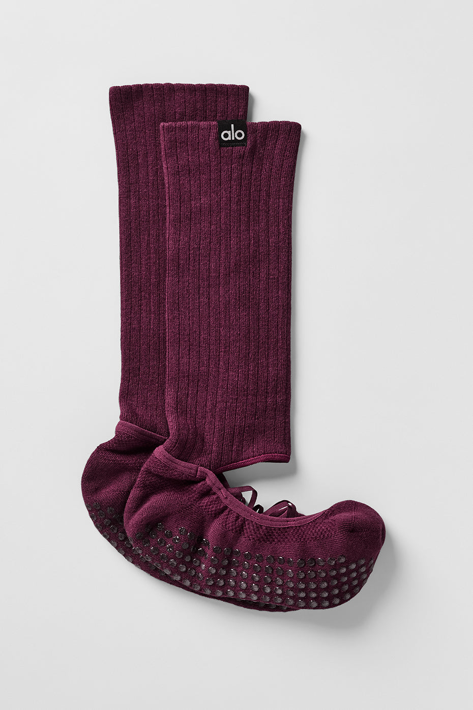 Women's Strappy Siren Grip Sock - Burgundy--0