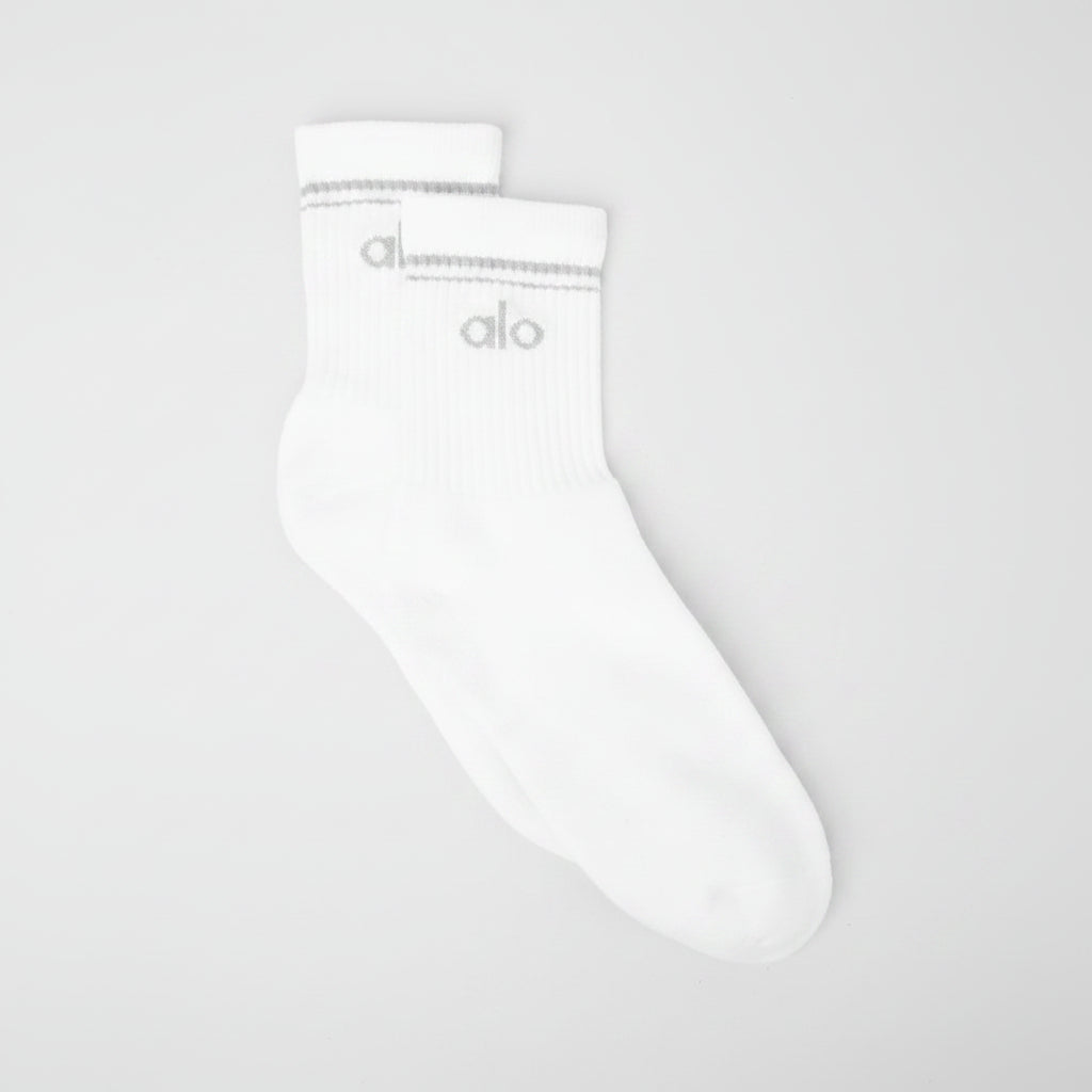 Unisex Half-Crew Throwback Sock - White/Titanium--0