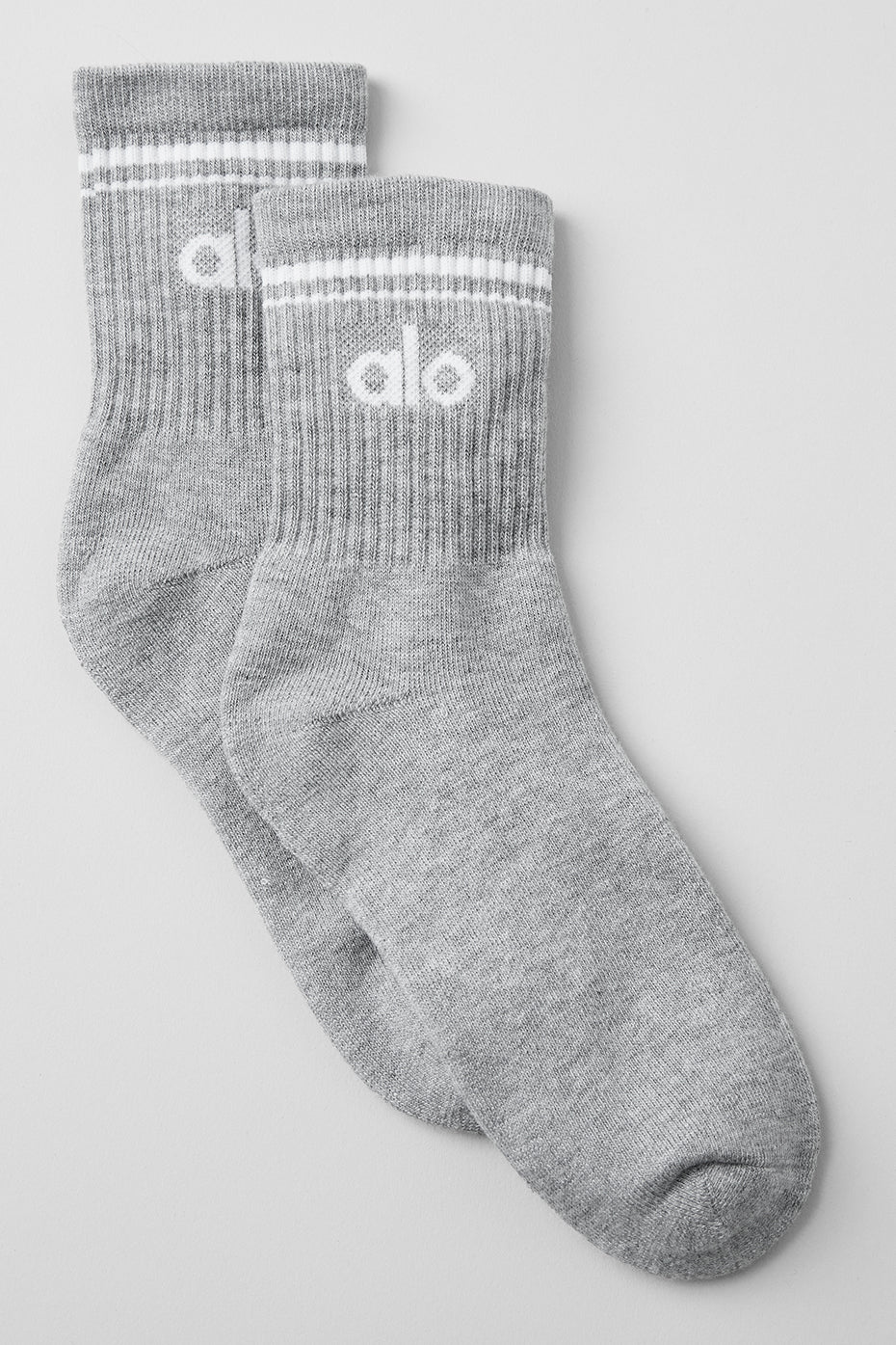 Unisex Half-Crew Throwback Sock - Athletic Heather Grey/White--0