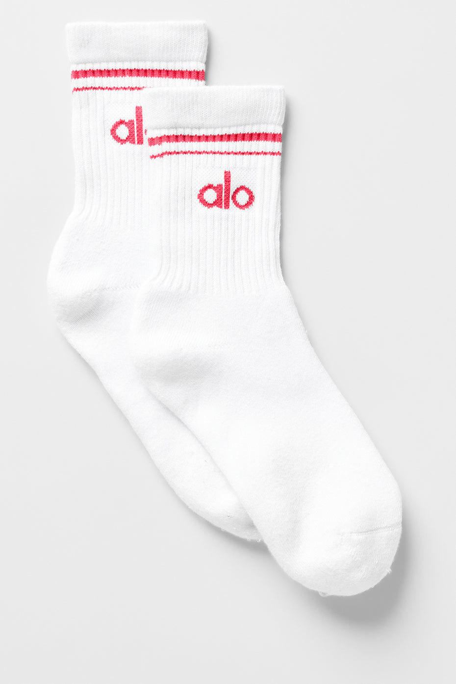 Unisex Half-Crew Throwback Sock - White/Candy Red--0