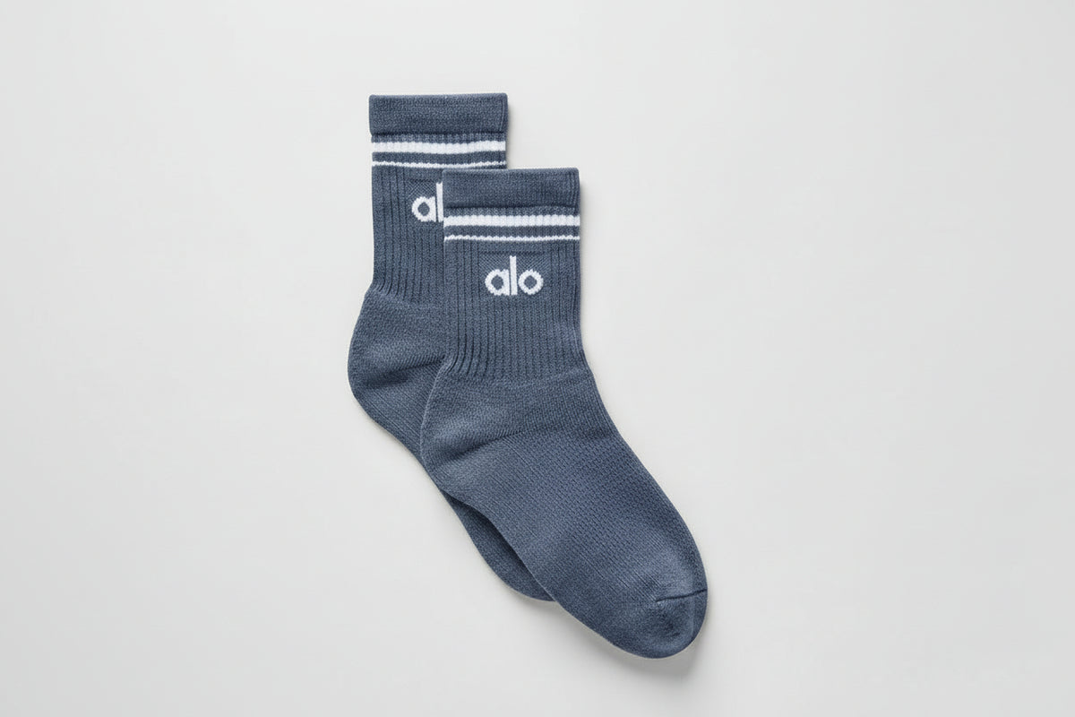 Unisex Half-Crew Throwback Sock - Bluestone/White--0