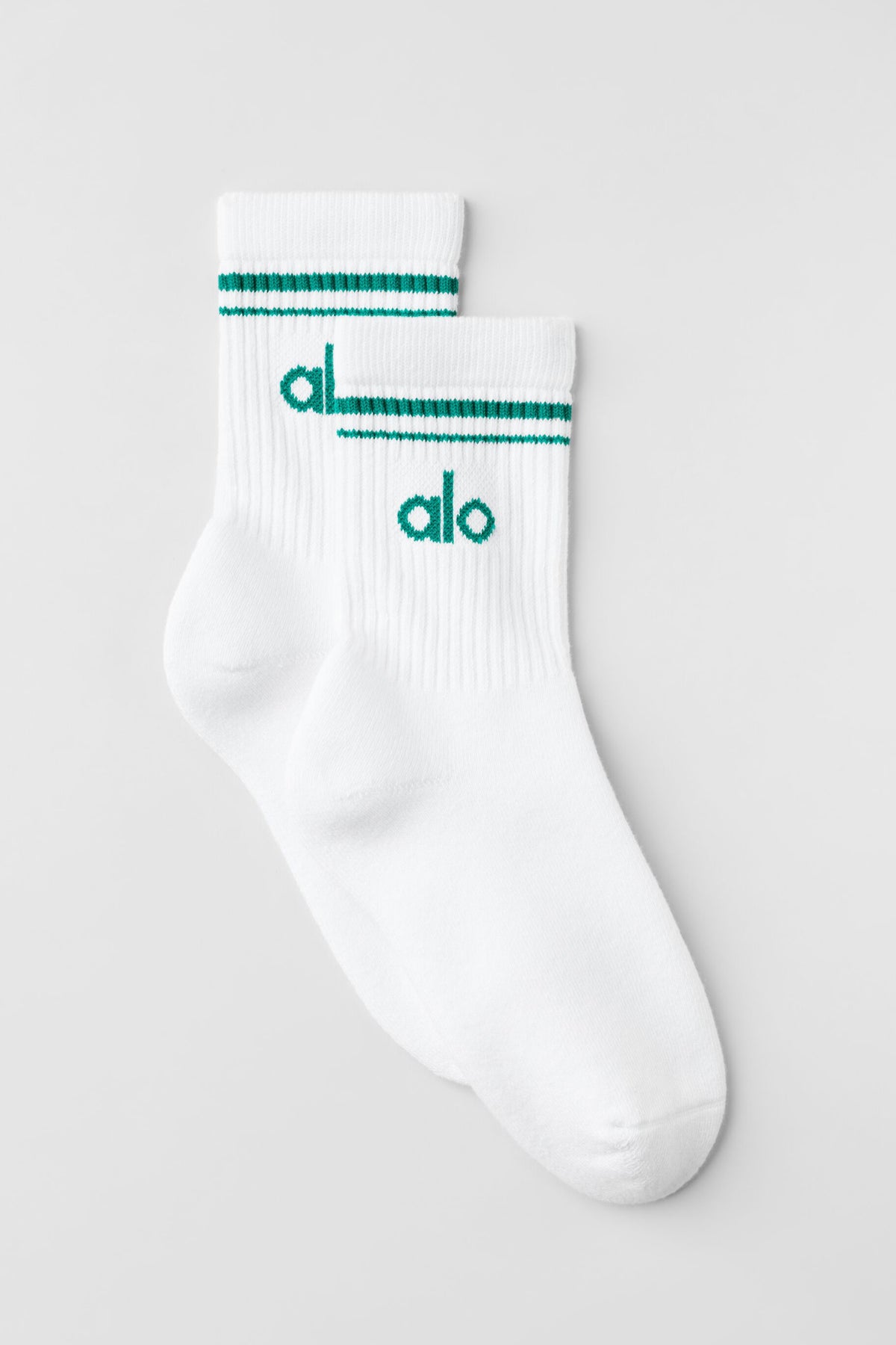 Unisex Half-Crew Throwback Sock - White/Emerald Isle--0