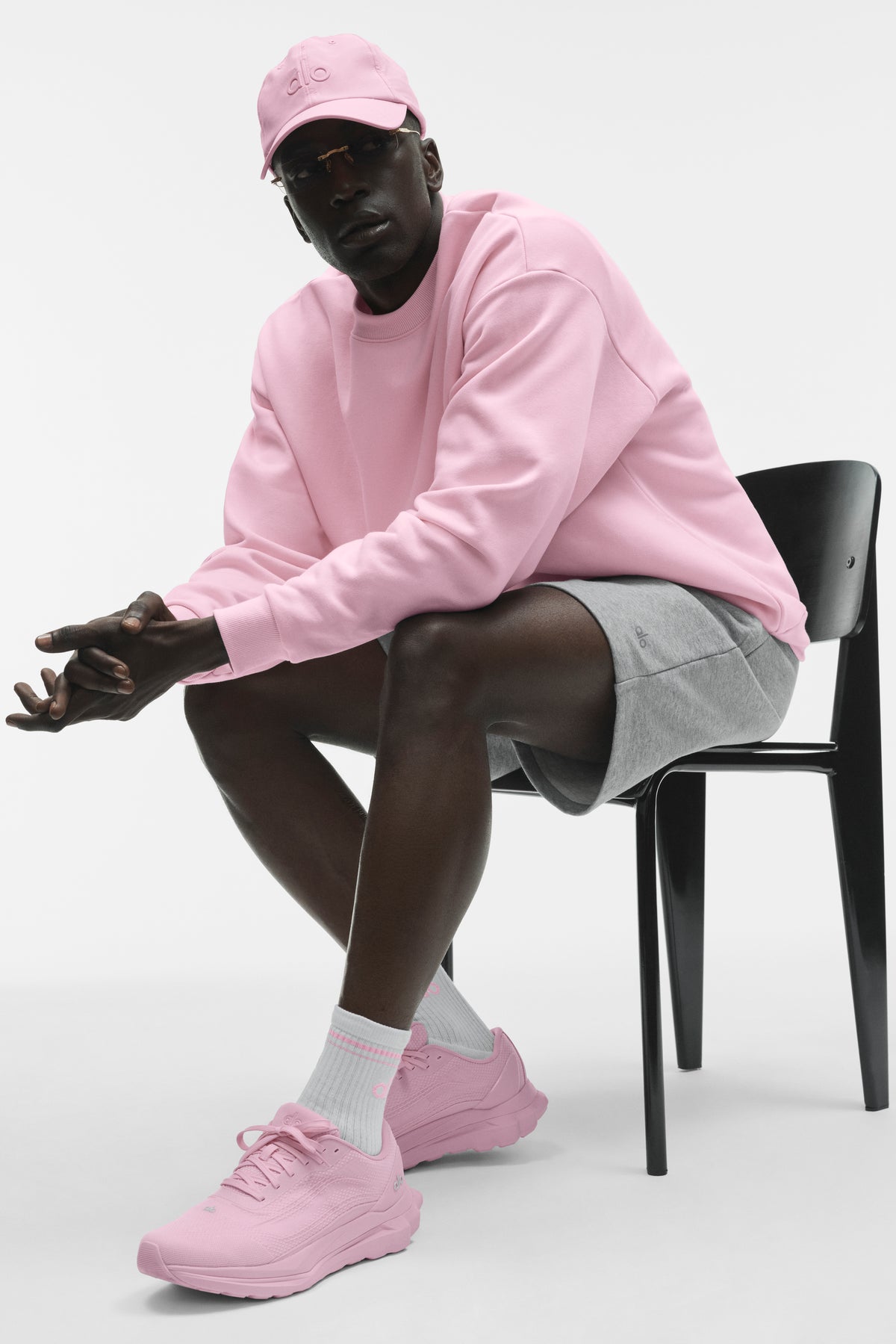 Unisex Half-Crew Throwback Sock - White/Pink Marshmallow--2