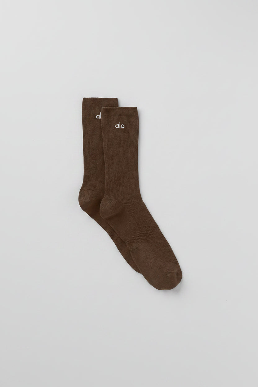 Unisex Half-Crew Understated Sock - Espresso--0