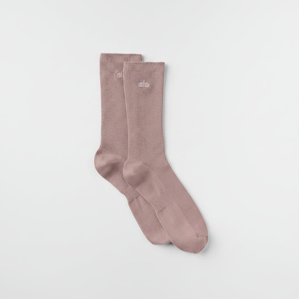 Unisex Half-Crew Understated Sock - Taupe--0