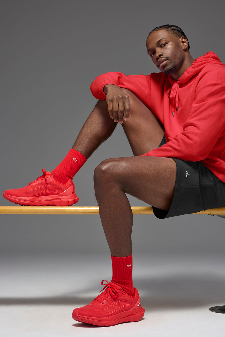 Unisex Half-Crew Understated Sock - Bright Red--1
