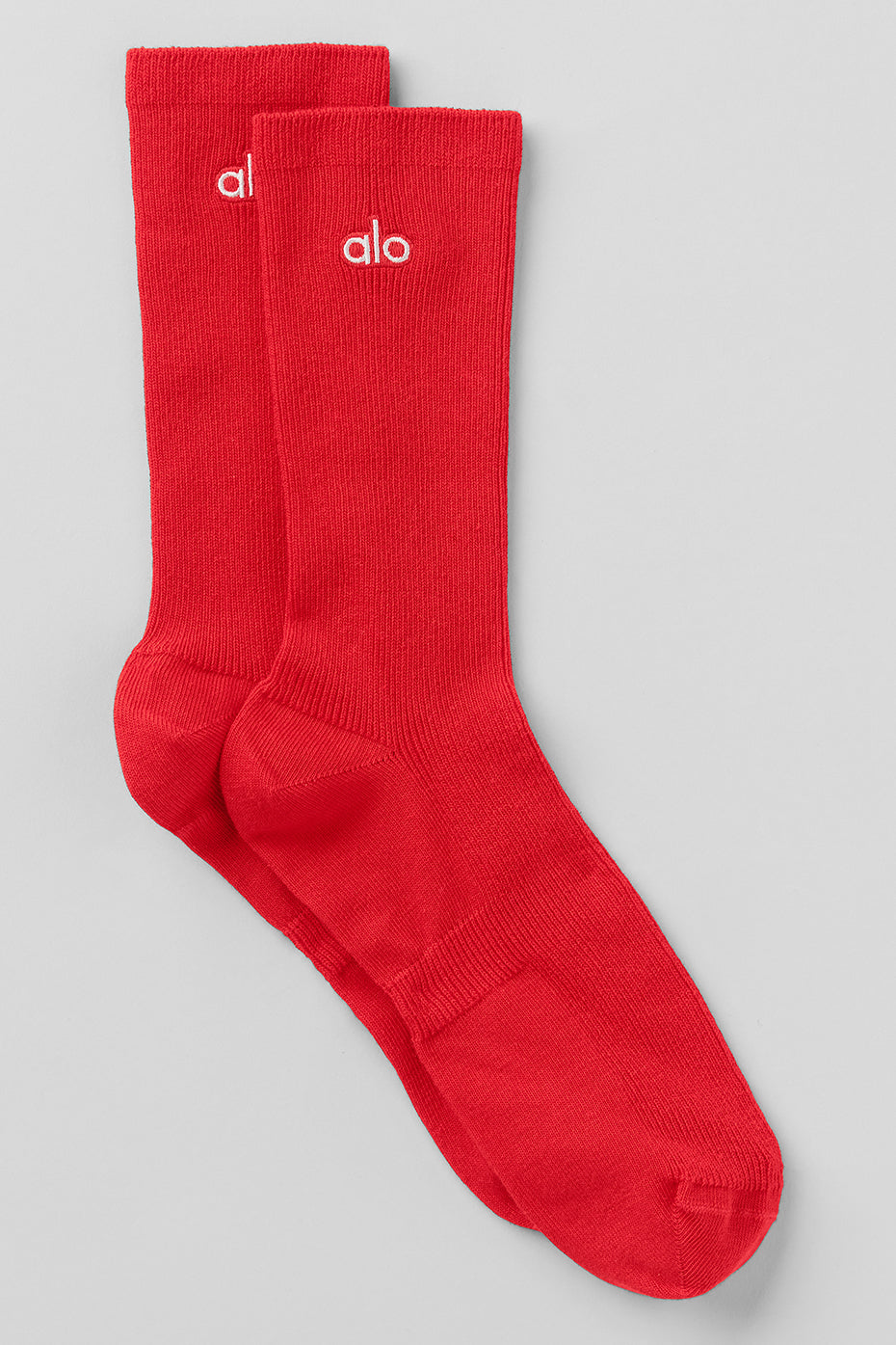 Unisex Half-Crew Understated Sock - Bright Red--0