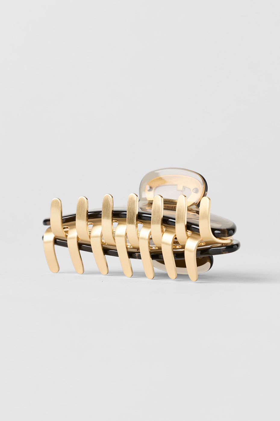 Acrylic Illusion Claw Clip - Gravel/Brushed Gold--3
