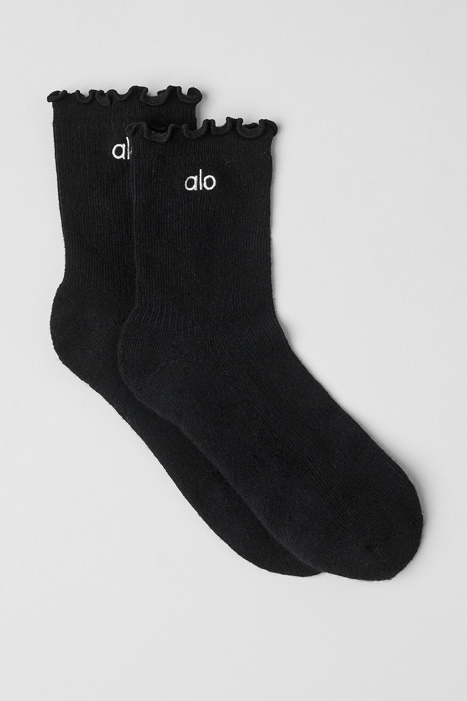 Women's Lettuce Edge Sock - Black--0