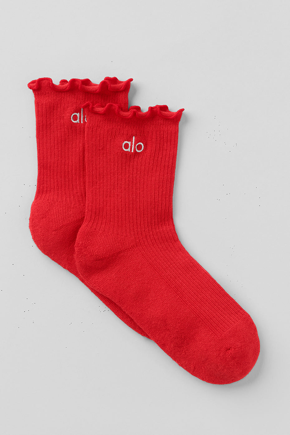 Women's Lettuce Edge Sock - Bright Red--0