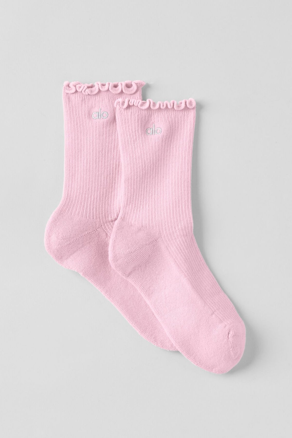 Women's Lettuce Edge Sock - Pink Marshmallow--0