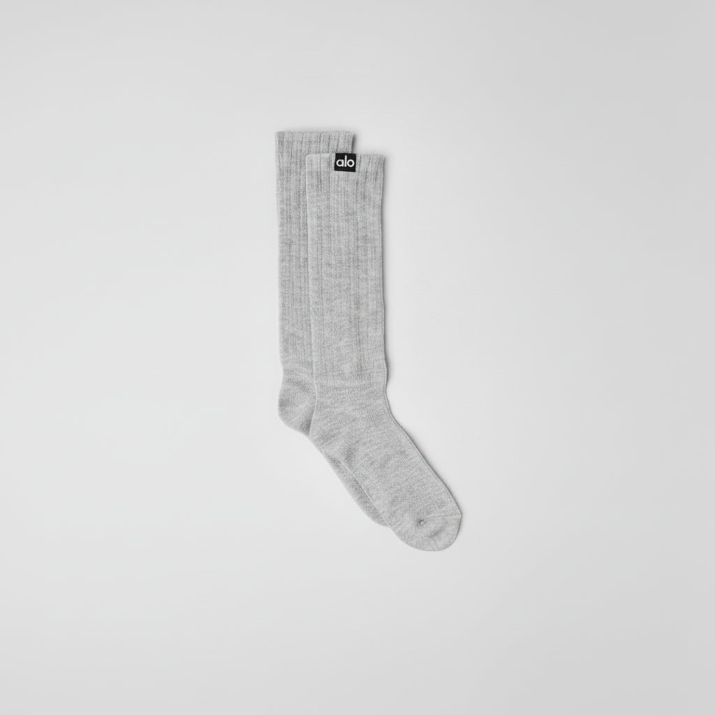 Unisex Scrunch Sock - Athletic Heather Grey--0