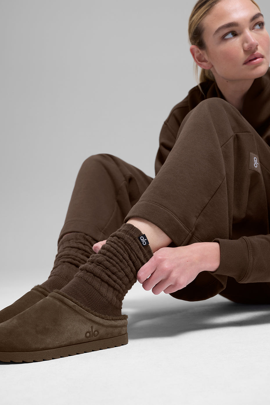 Unisex Scrunch Sock - Espresso--1