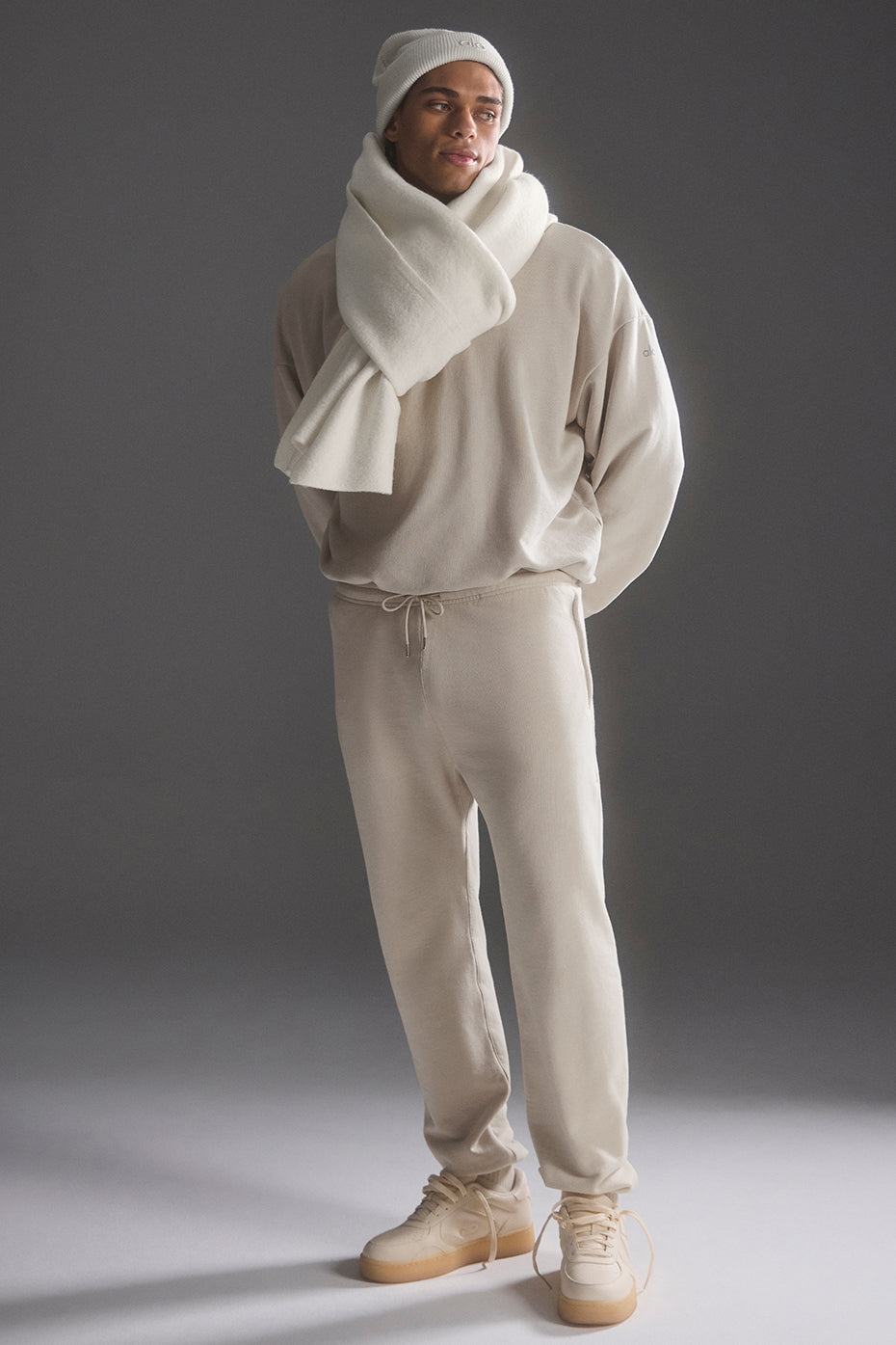Merino Wool Oversized Scarf - Ivory--4