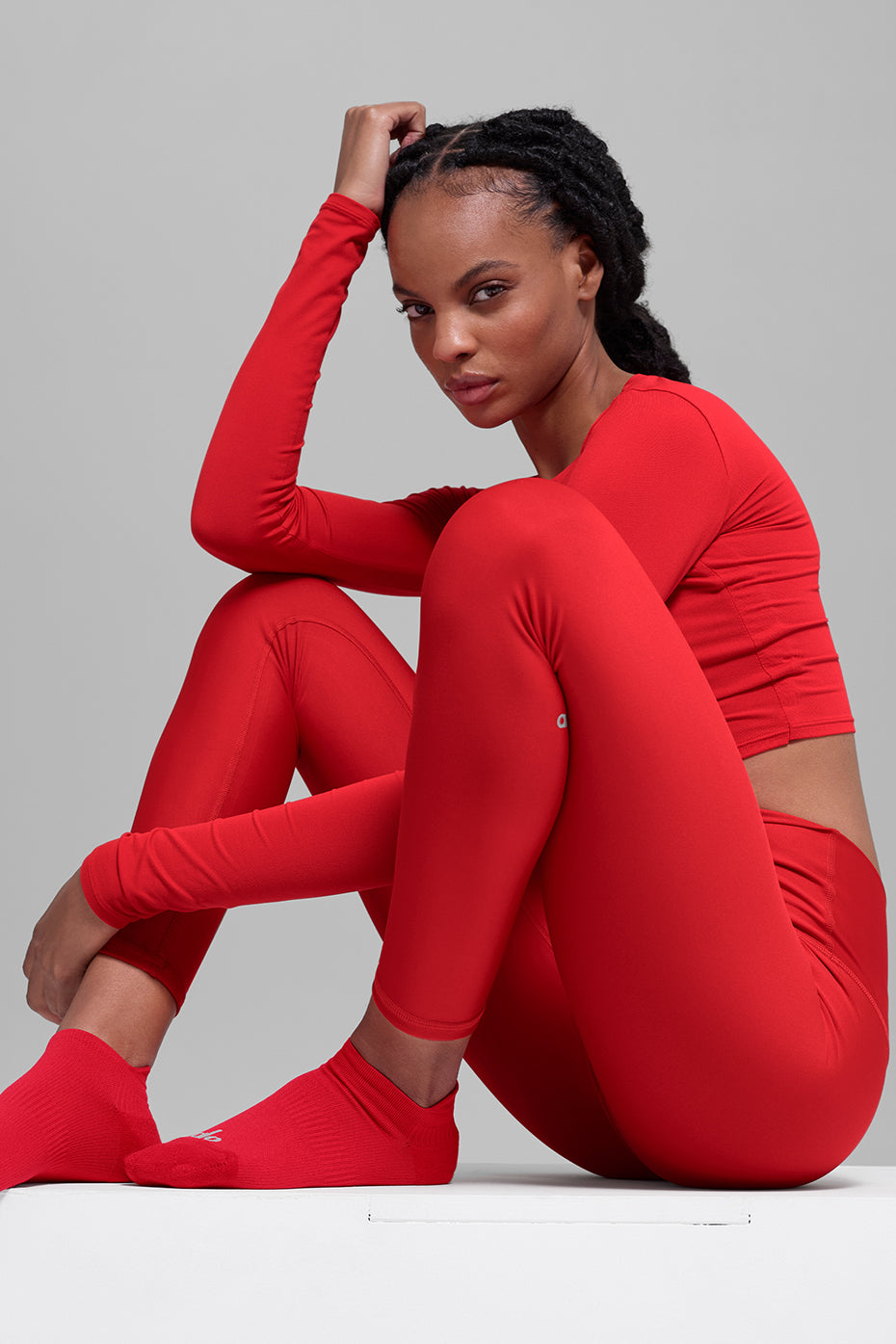 Unisex Performance Tab Sock - Bright Red--1