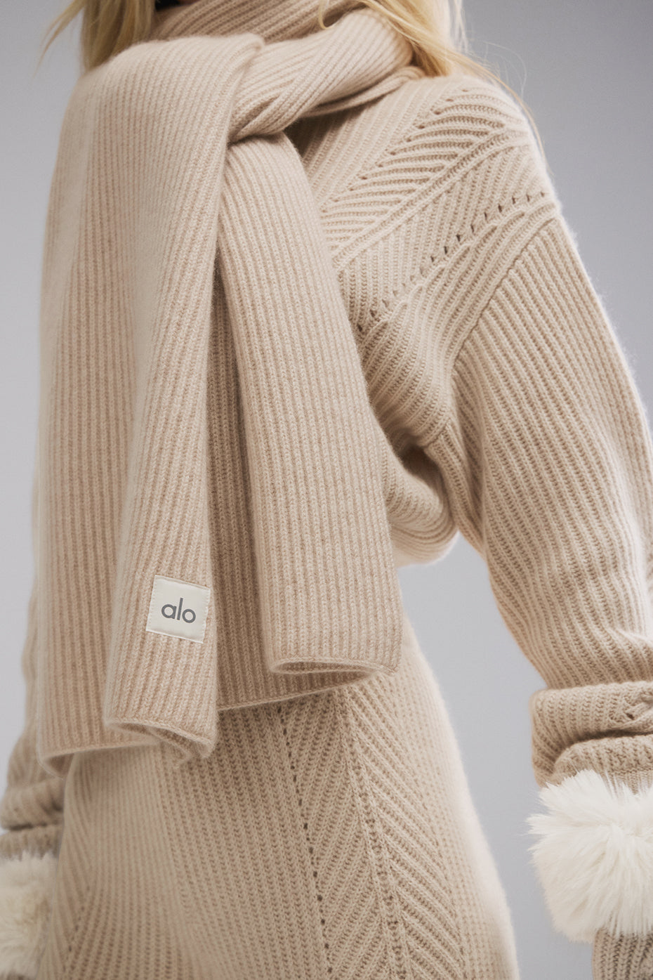 Courchevel Cashmere Scarf - Birch Heather--1