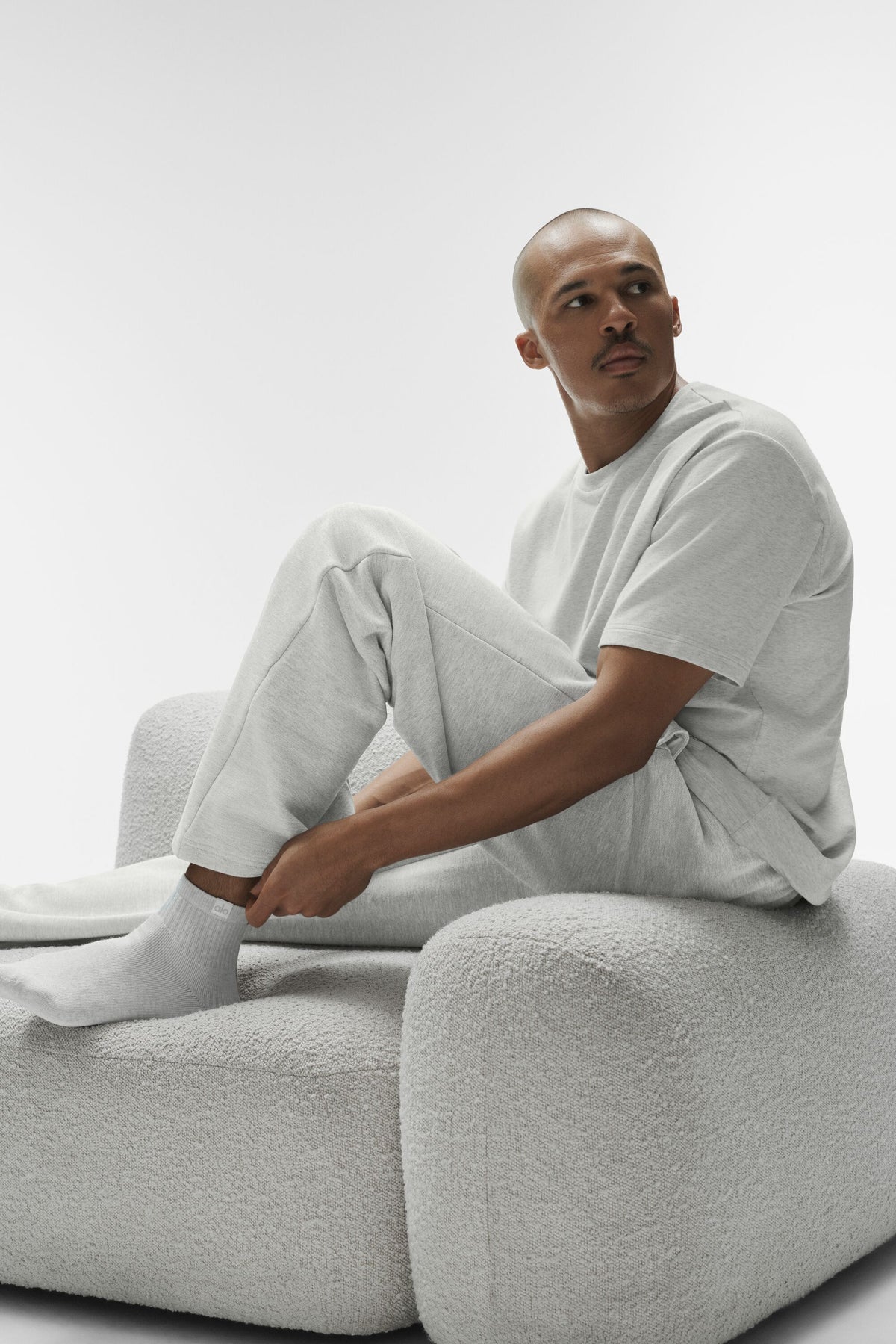 Quarter Crew Street Sock - White Heather--2
