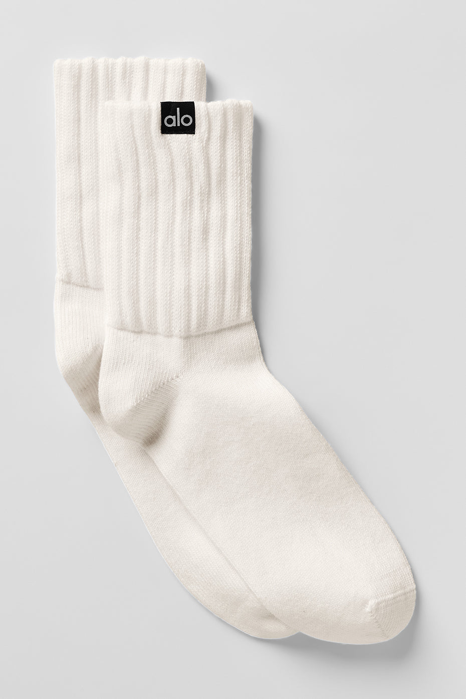 Unisex Half-Crew Scrunch Sock - Ivory--0