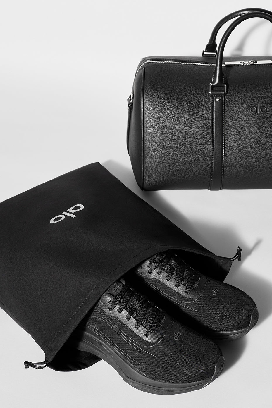 ALO Voyage Duffle - Black Leather--6