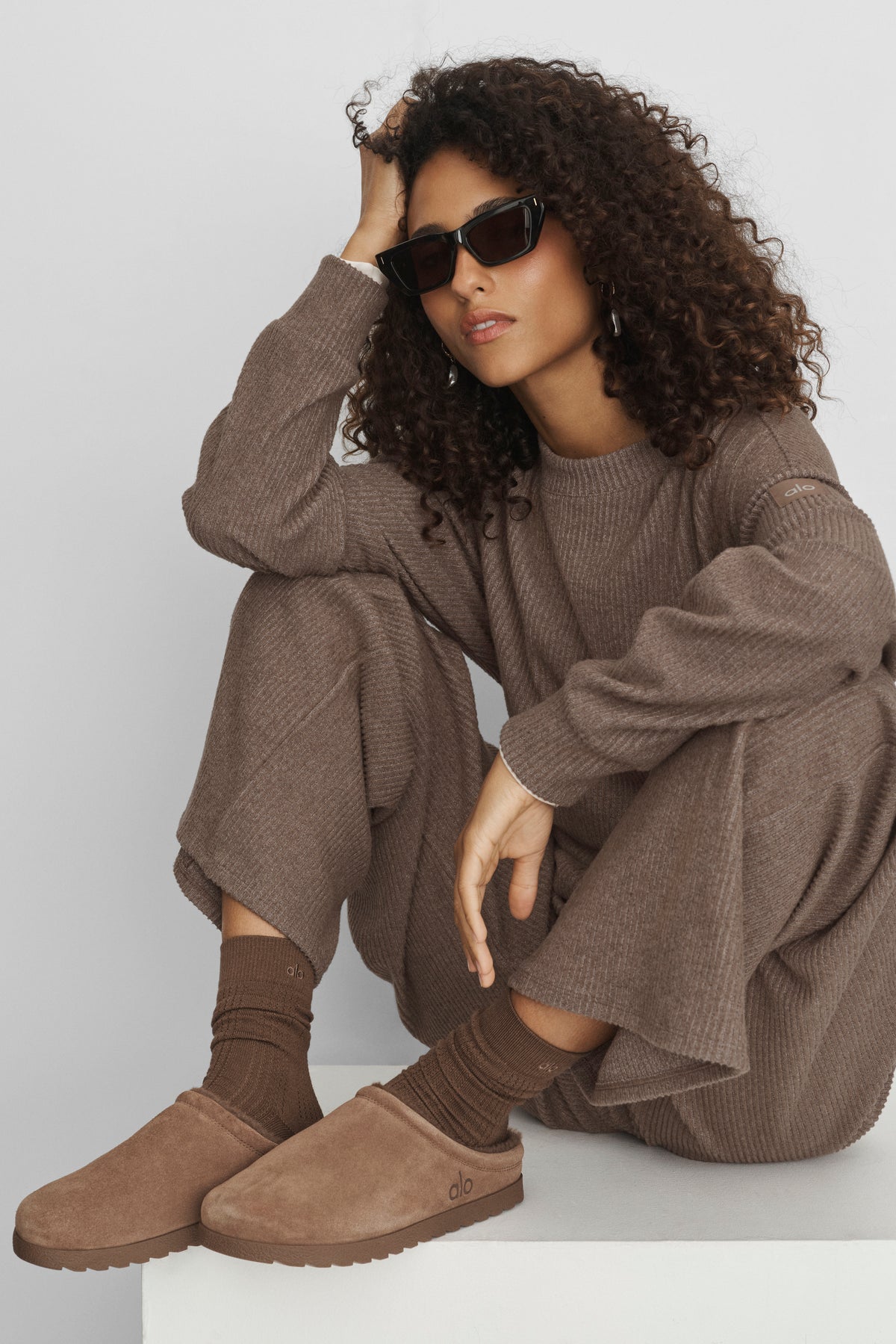 Cashmere Mesh Sock - Java Brown--1