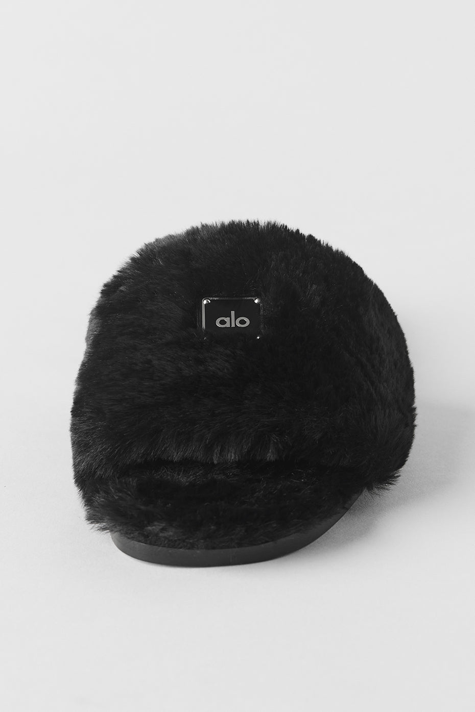 ALO Classico Faux Fur Sandal - Black--3