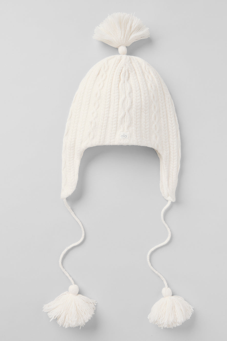 Cable Knit Winter Bliss Earflap Beanie - Ivory--0