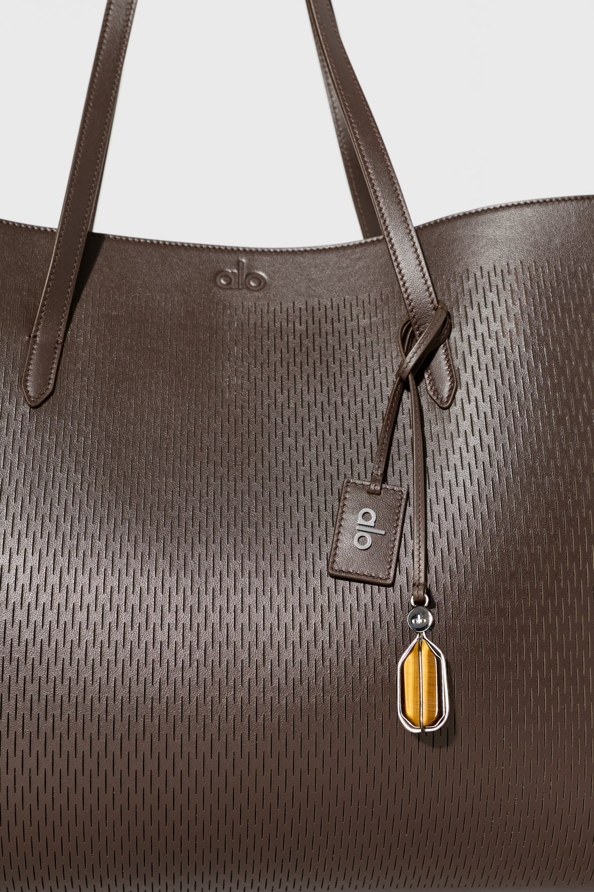 ALO Leather Mesh Tranquility Tote - Espresso Leather Mesh--3