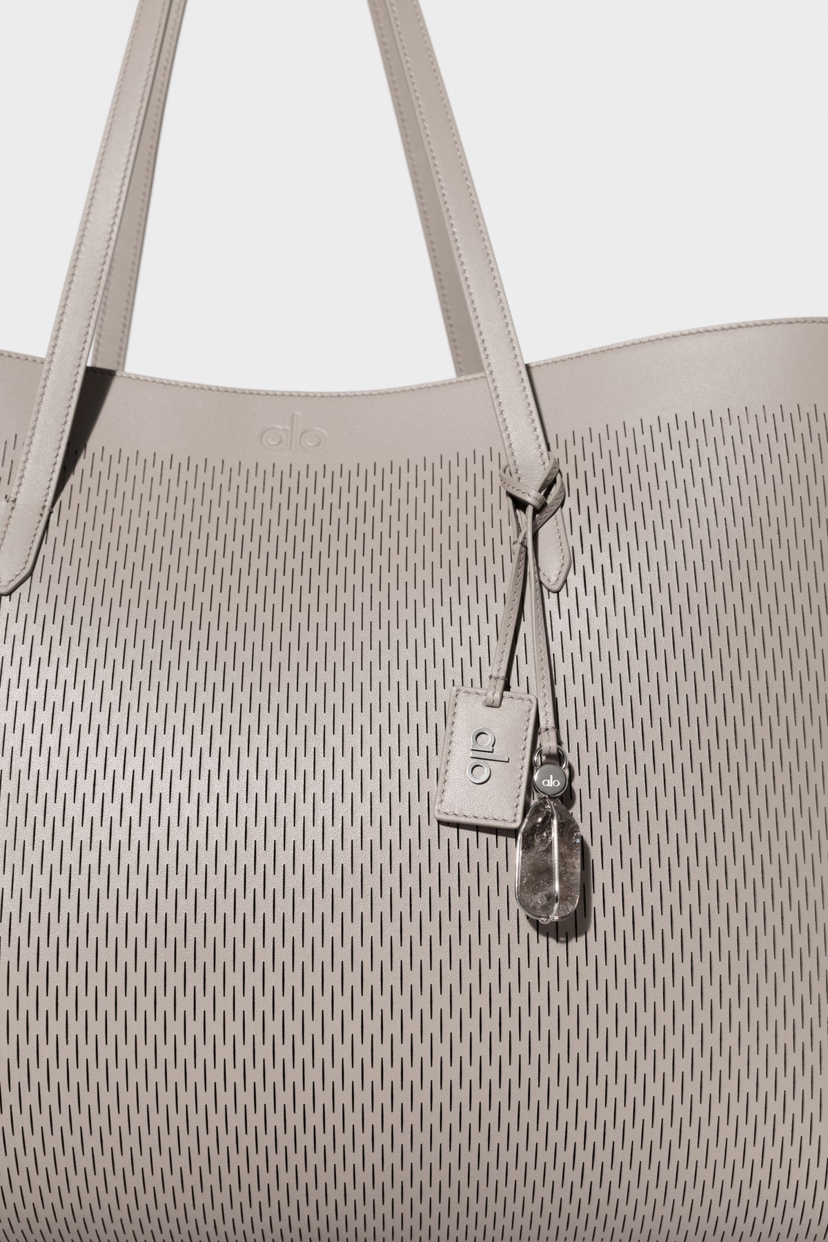 ALO Leather Mesh Tranquility Tote - Warm Gravel Leather Mesh--3