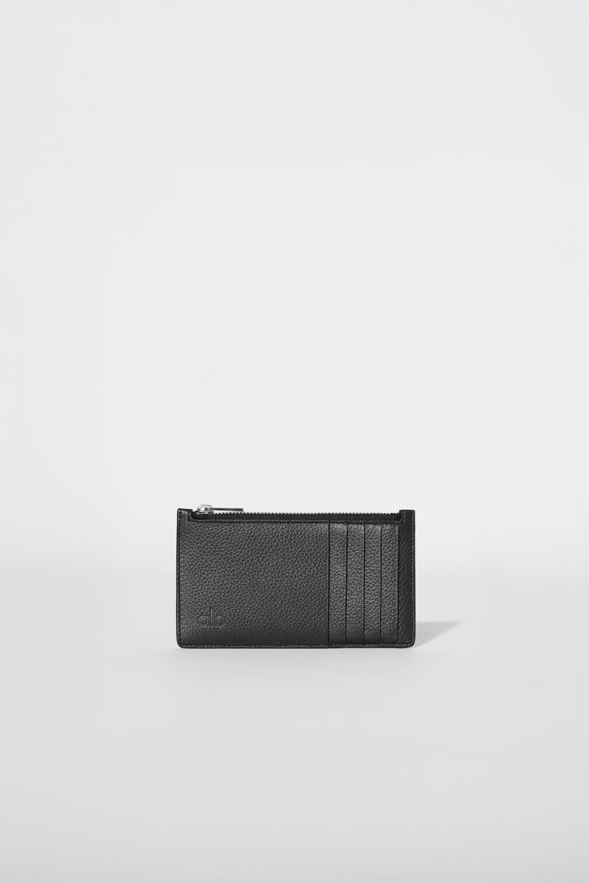 Zip Card Holder - Black Leather--0