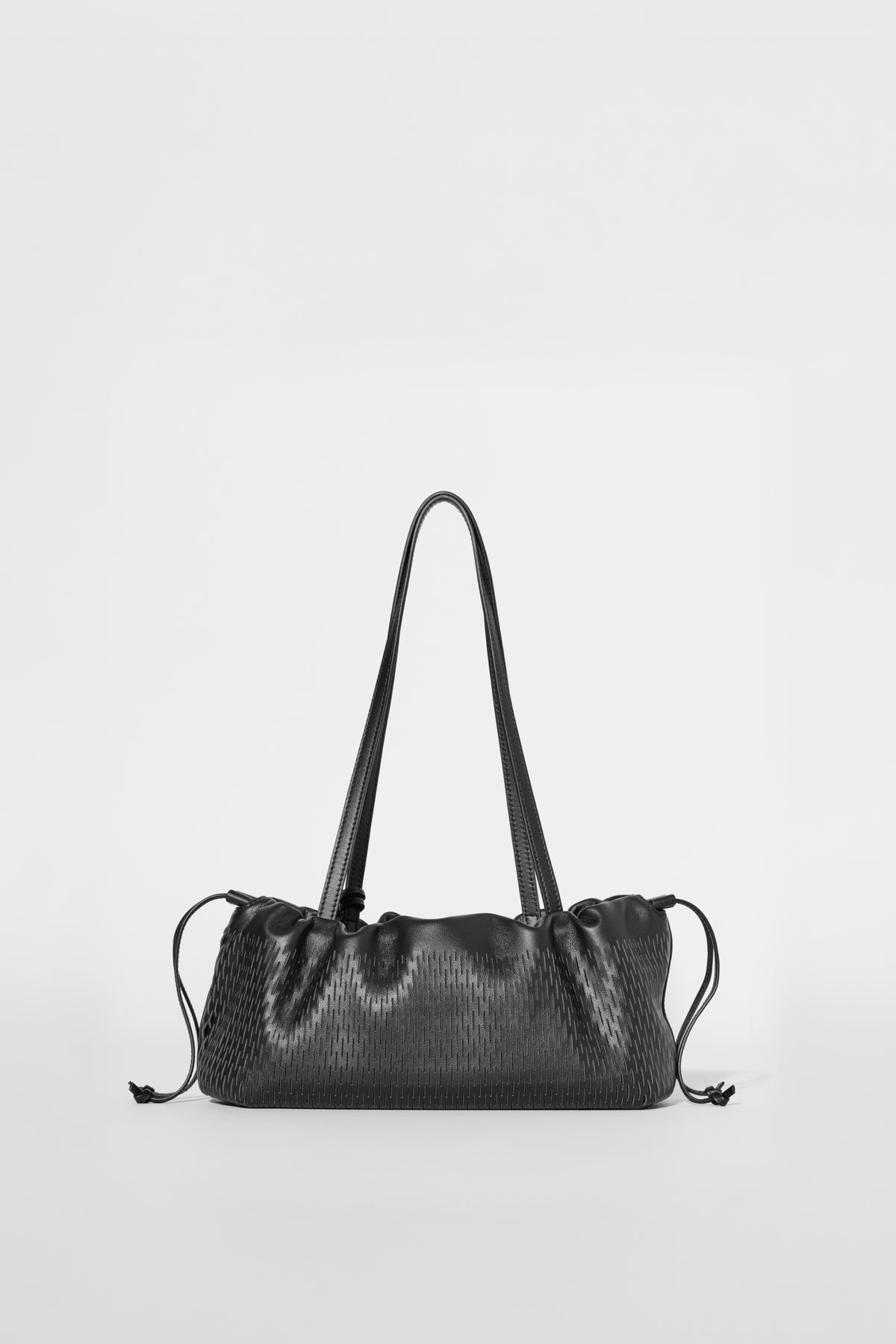 ALO Leather Mesh Mini Unwind Cinch - Black Leather Mesh--2