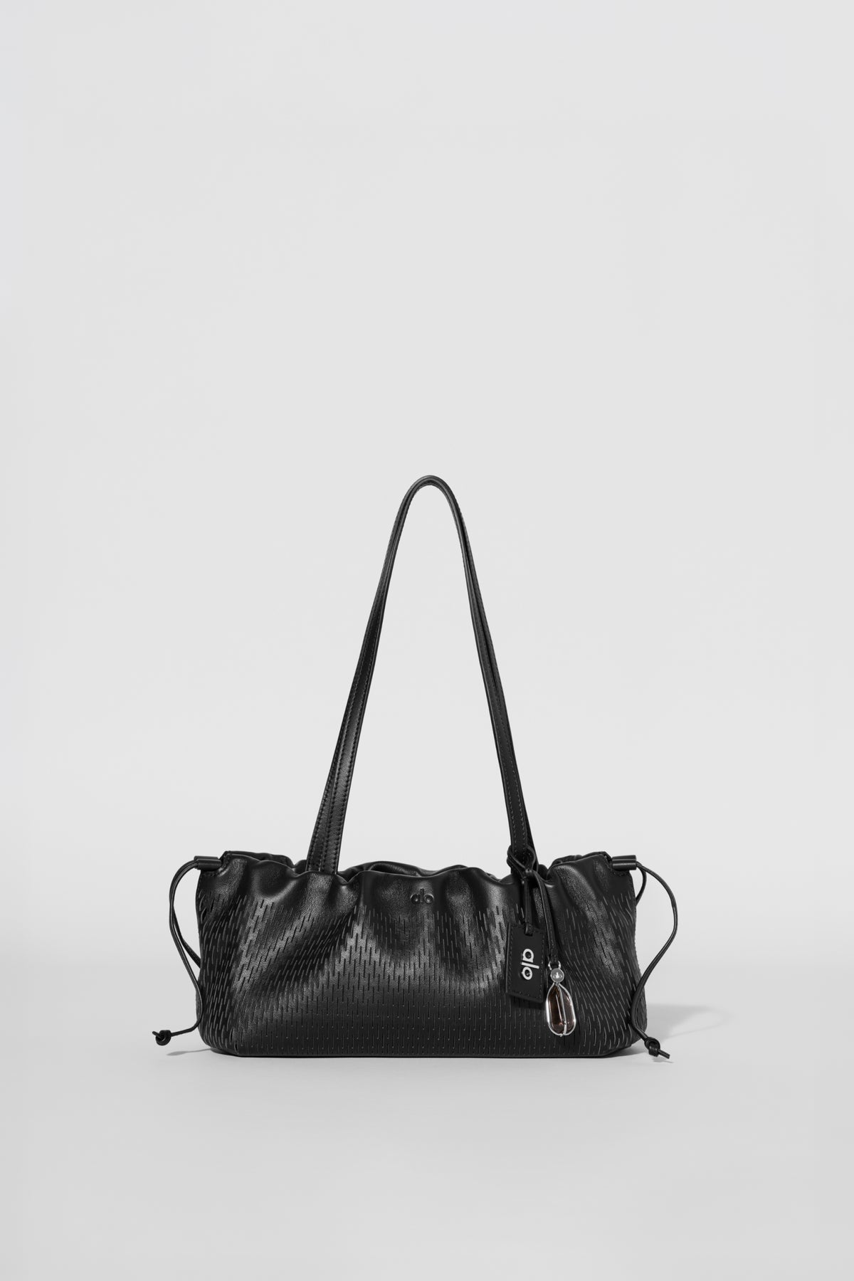 ALO Leather Mesh Mini Unwind Cinch - Black Leather Mesh--0
