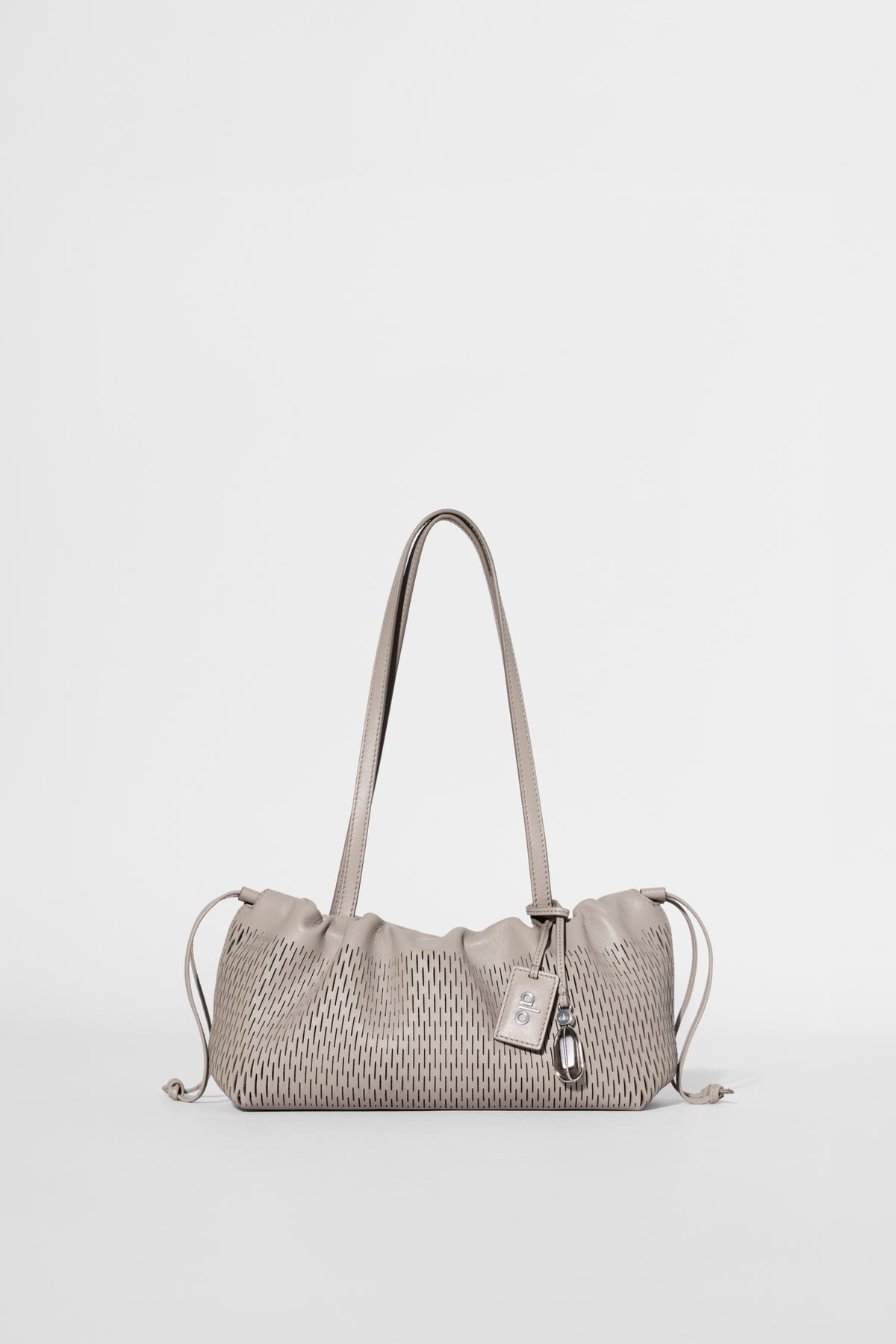 ALO Leather Mesh Mini Unwind Cinch - Warm Gravel Leather Mesh--0