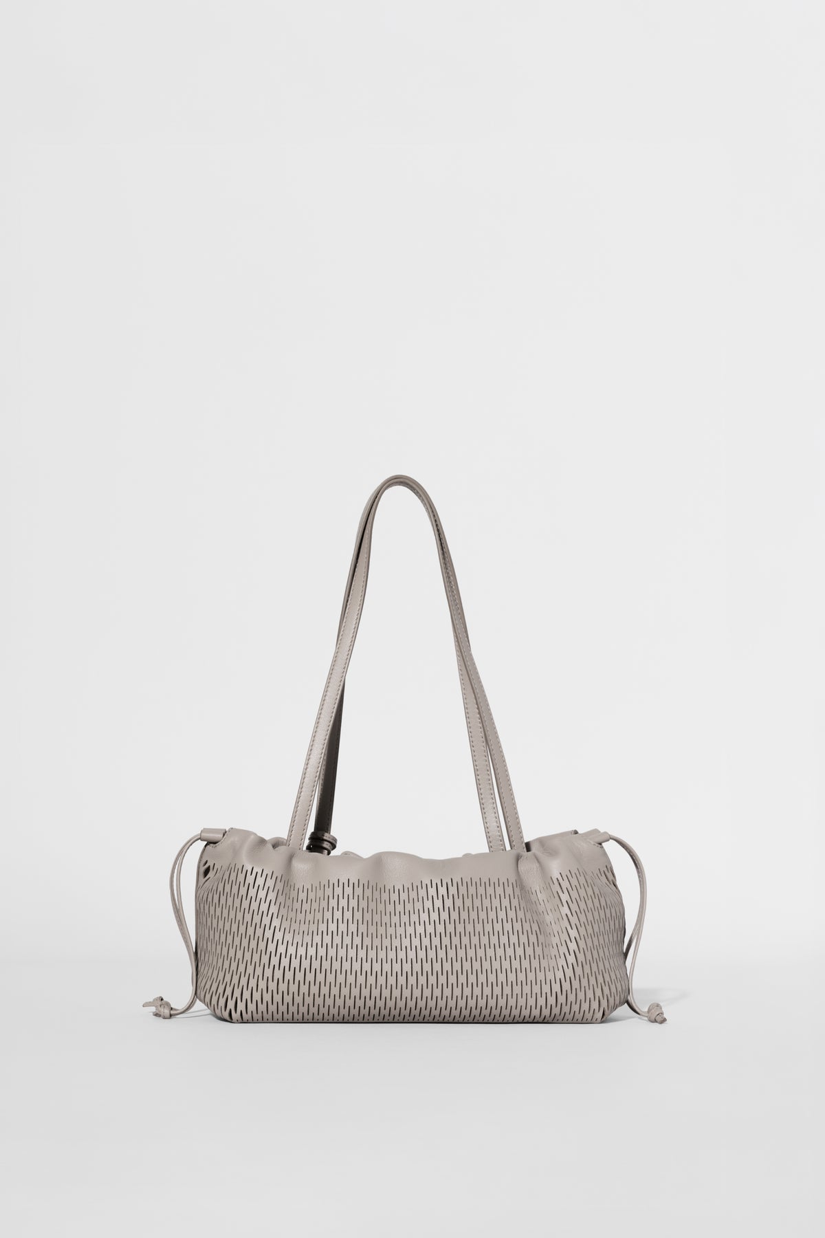 ALO Leather Mesh Mini Unwind Cinch - Warm Gravel Leather Mesh--2