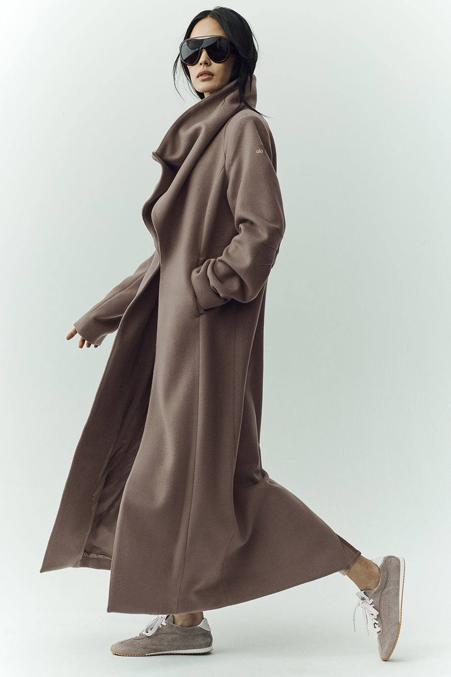 Wool Blend Nightfall Long Coat - Alpine Cocoa Heather--1