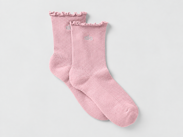 Women's Lettuce Edge Sock - Vintage Pink