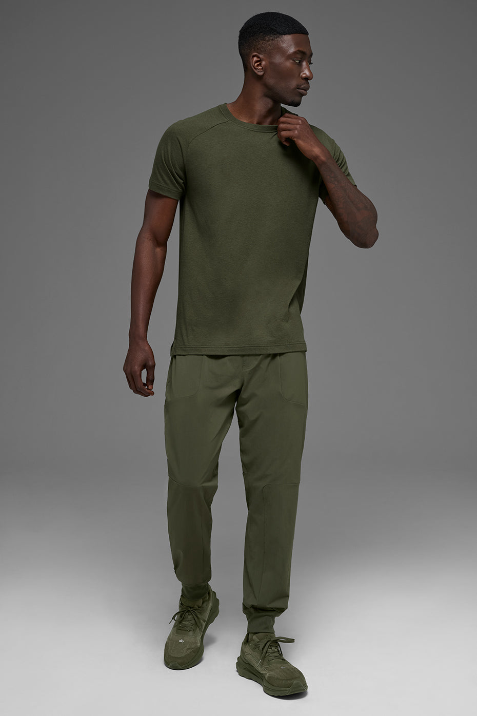 Triumph Raglan Tee - Green Olive--4