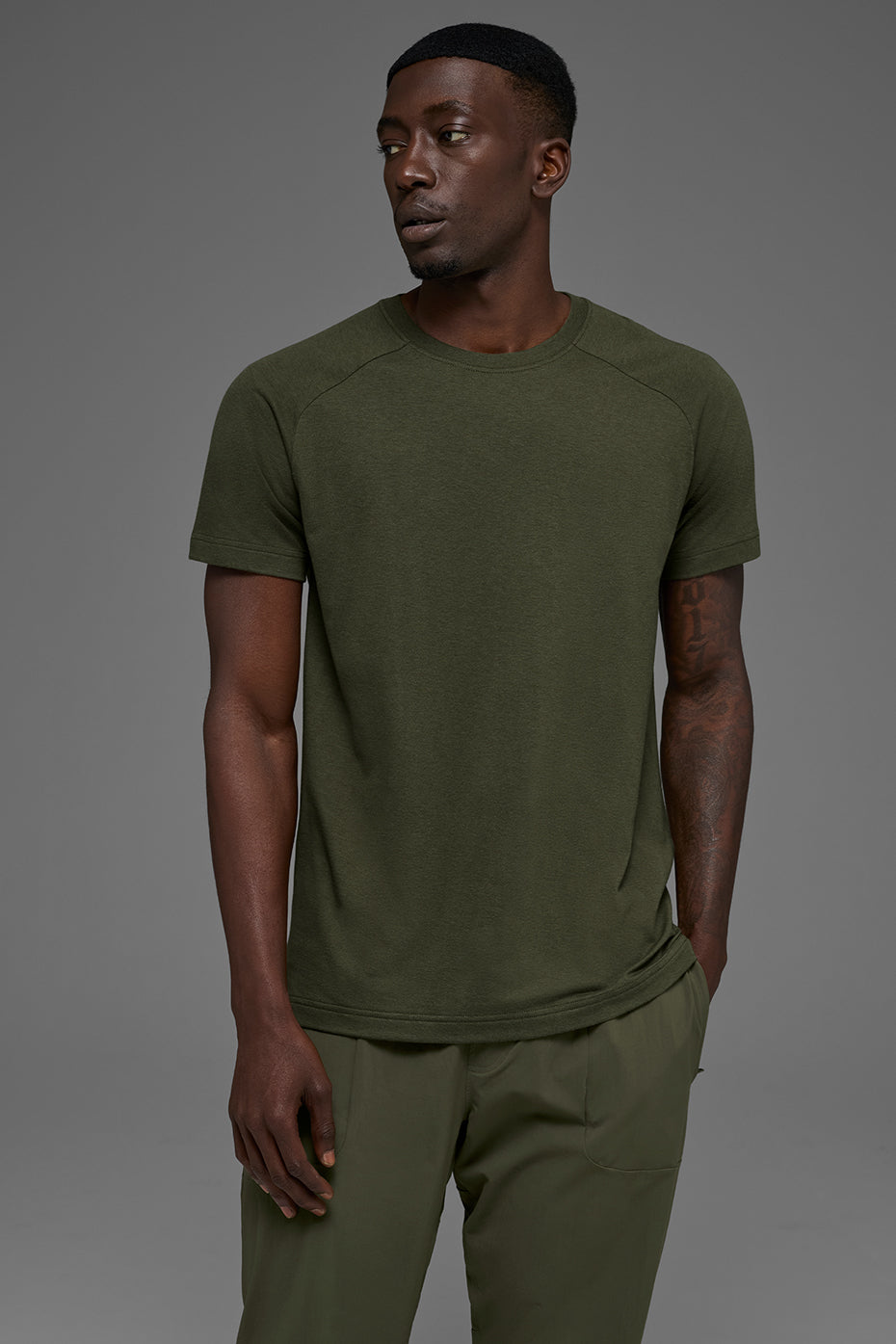 Triumph Raglan Tee - Green Olive--0