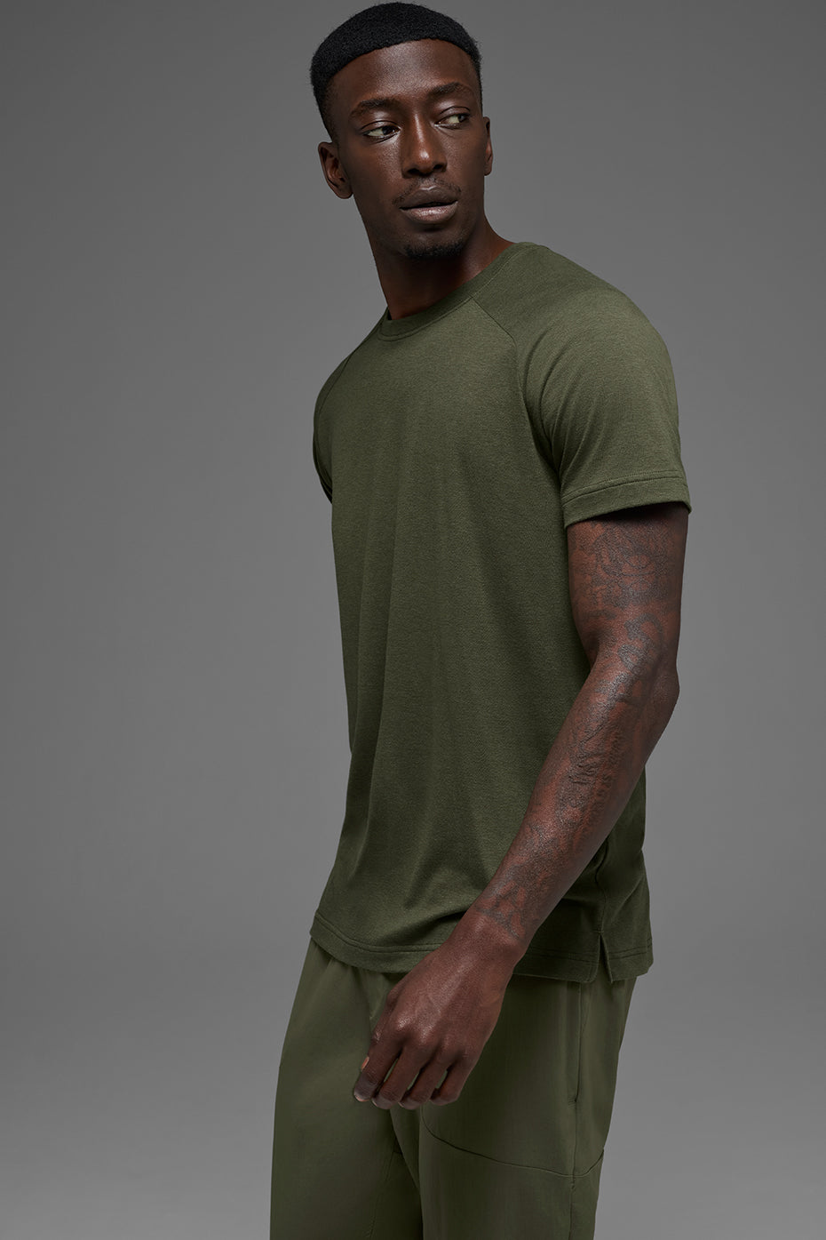 Triumph Raglan Tee - Green Olive--2