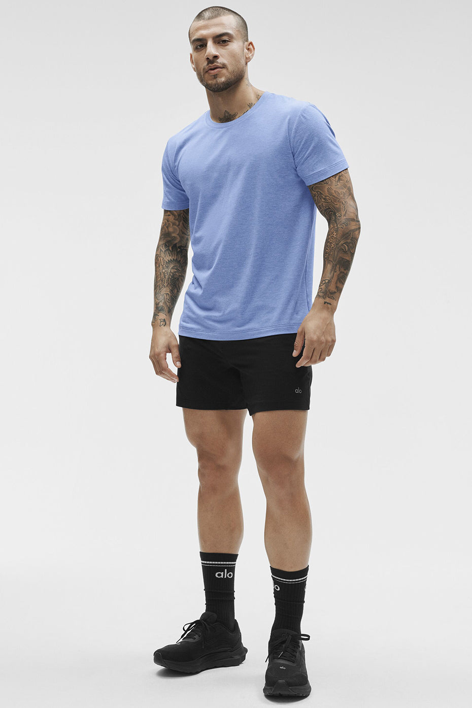 Conquer Reform Crewneck Short Sleeve - Provence Blue Heather--4