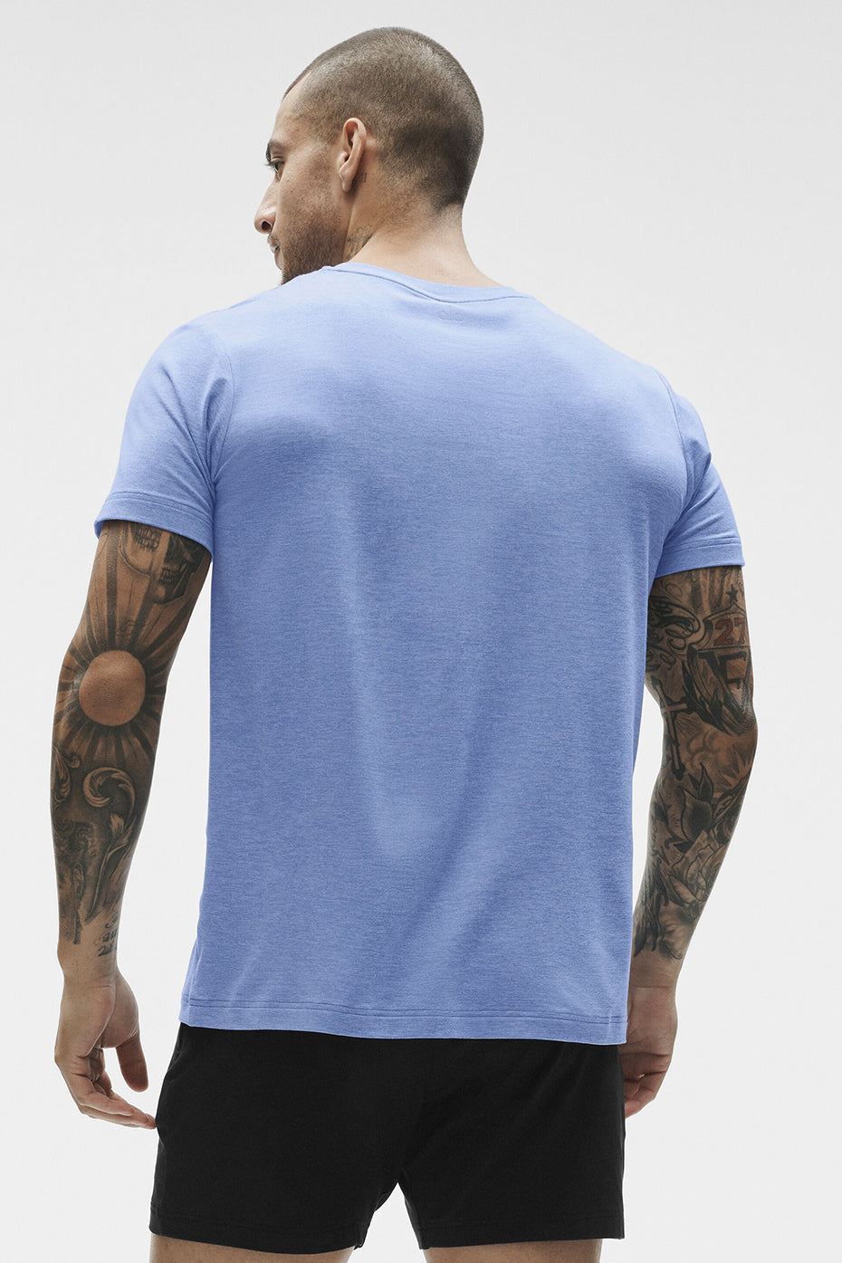 Conquer Reform Crewneck Short Sleeve - Provence Blue Heather--1