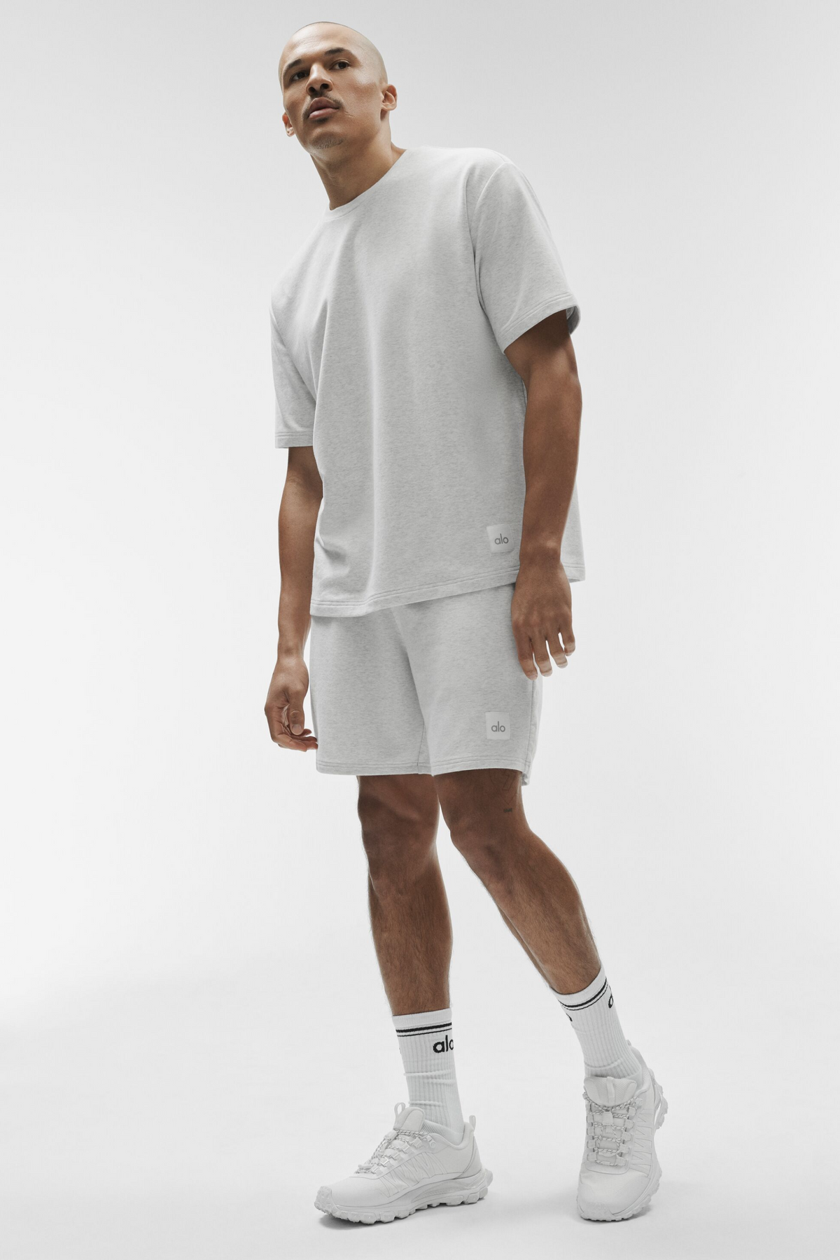 Double Take Short Sleeve - White Heather--3