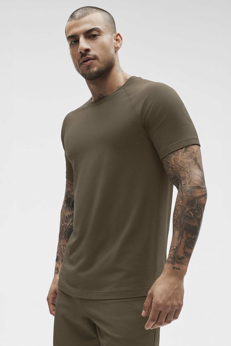 ALO Vapor Crewneck Short Sleeve - Olive Tree--3