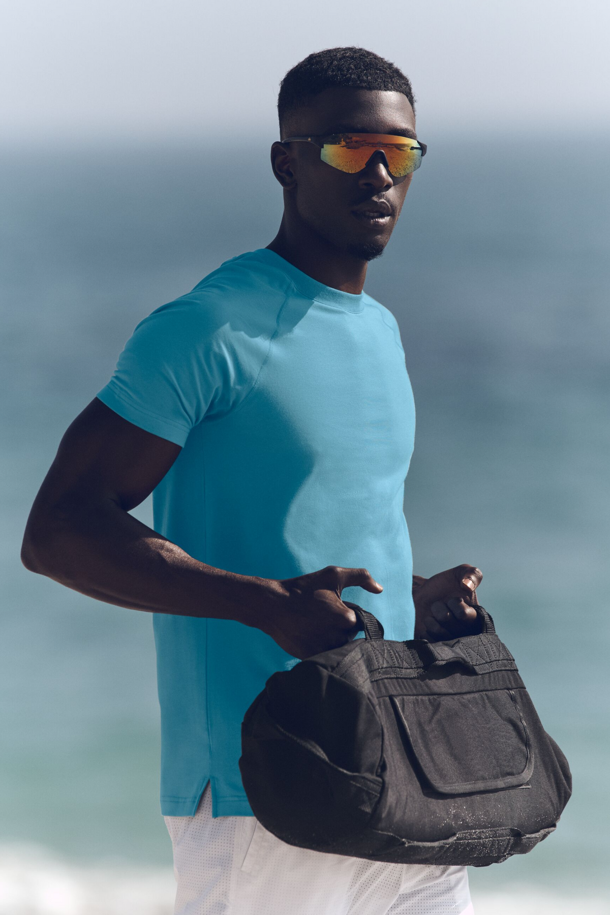 ALO Vapor Crewneck Short Sleeve - Blue Breeze--0