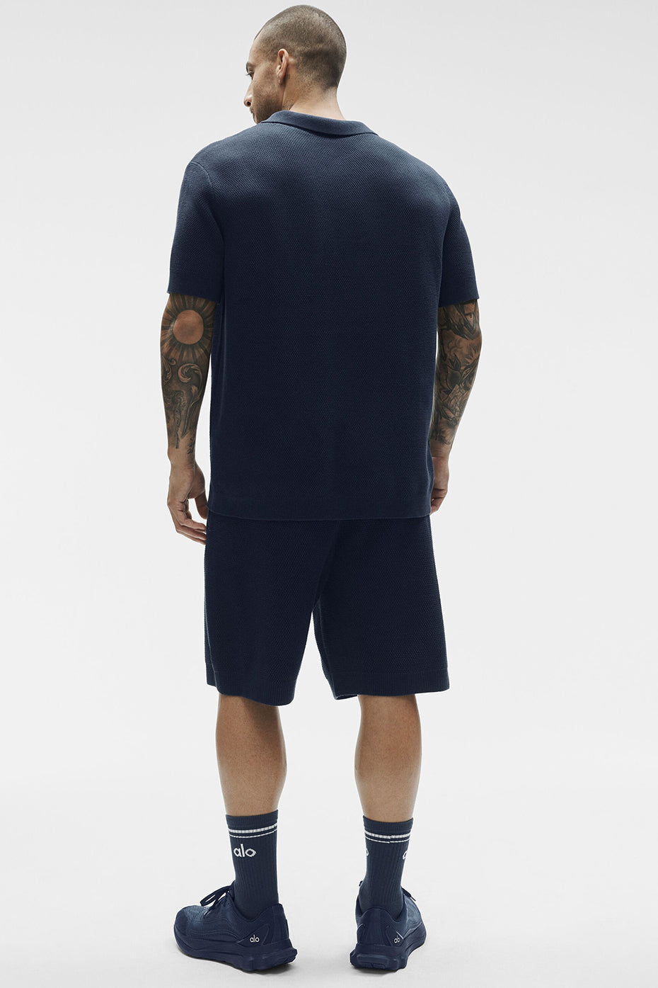 Sports Club Sweater Knit Polo - Navy--4